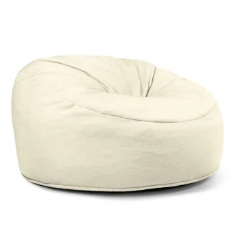 Fotoliu bean bag crem cu tapiterie din tesatura boucle Om 135 - SLOWDOWN imagine
