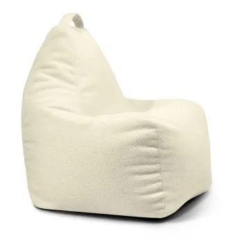Fotoliu bean bag crem cu tapiterie din tesatura boucle Play Amuse - SLOWDOWN imagine