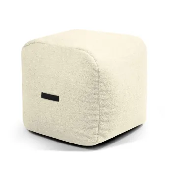 Fotoliu bean bag crem cu tapiterie din tesatura boucle Plus 50 Lounge - SLOWDOWN imagine