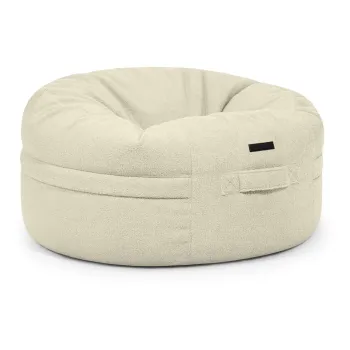Fotoliu bean bag crem cu tapiterie din tesatura boucle Roll 105 - SLOWDOWN imagine