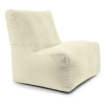 Fotoliu bean bag crem cu tapiterie din tesatura boucle Seat 100 Lounge - SLOWDOWN imagine