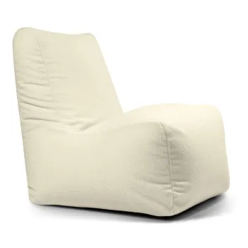 Fotoliu bean bag crem cu tapiterie din tesatura boucle Seat Lounge - SLOWDOWN imagine