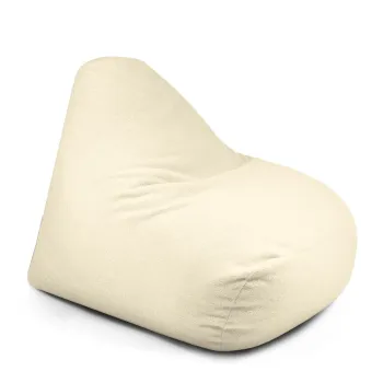 Fotoliu bean bag crem cu tapiterie din tesatura boucle Snug 100 - SLOWDOWN imagine
