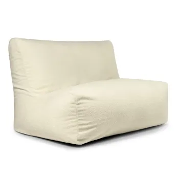 Fotoliu bean bag crem cu tapiterie din tesatura boucle Sofa Seat Lounge - SLOWDOWN imagine
