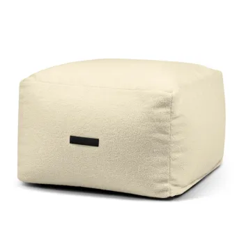 Fotoliu bean bag crem cu tapiterie din tesatura boucle Softbox MooG - SLOWDOWN imagine