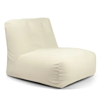 Fotoliu bean bag crem cu tapiterie din tesatura boucle Tube 100 - SLOWDOWN imagine