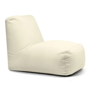 Fotoliu bean bag crem cu tapiterie din tesatura boucle Tube - SLOWDOWN imagine