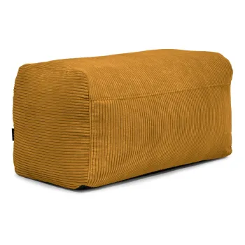 Fotoliu bean bag galben mustar cu tapiterie din catifea reiata Plus 100 Lounge - SLOWDOWN imagine