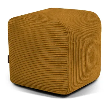 Fotoliu bean bag galben mustar cu tapiterie din catifea reiata Plus 50 Lounge - SLOWDOWN imagine