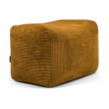 Fotoliu bean bag galben mustar cu tapiterie din catifea reiata Plus 70 Lounge - SLOWDOWN imagine