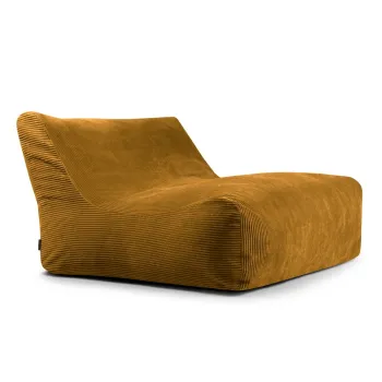 Fotoliu bean bag galben mustar cu tapiterie din catifea reiata Sofa Lounge - SLOWDOWN imagine