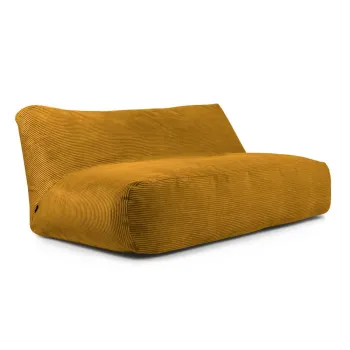 Fotoliu bean bag galben mustar cu tapiterie din catifea reiata Sofa Tube 190 - SLOWDOWN imagine