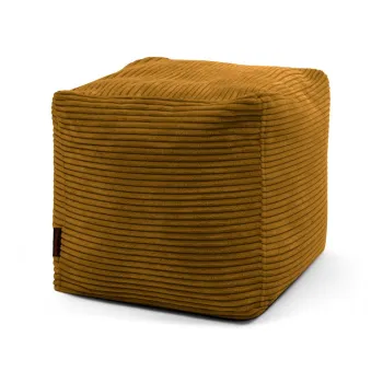 Fotoliu bean bag galben mustar cu tapiterie din catifea reiata Up! MooG - SLOWDOWN imagine