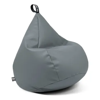 Fotoliu bean bag gri cu tapiterie din imitatie de piele Drop L - So Soft? imagine