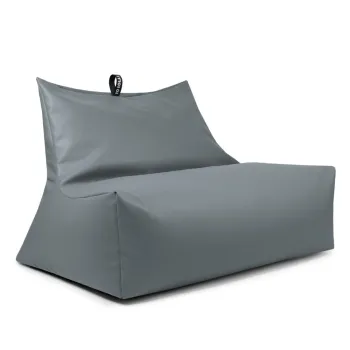 Fotoliu bean bag gri cu tapiterie din imitatie de piele Icy Sofa - So Soft? imagine