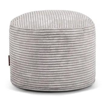 Fotoliu bean bag gri deschis cu tapiterie din catifea reiata Mini - SLOWDOWN imagine