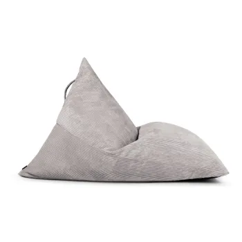 Fotoliu bean bag gri deschis cu tapiterie din catifea reiata Razzmatazz - SLOWDOWN imagine