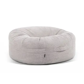 Fotoliu bean bag gri deschis cu tapiterie din catifea reiata Roll 135 - SLOWDOWN imagine