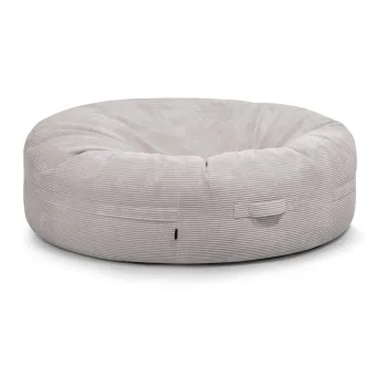 Fotoliu bean bag gri deschis cu tapiterie din catifea reiata Roll 190 - SLOWDOWN imagine