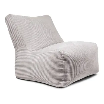 Fotoliu bean bag gri deschis cu tapiterie din catifea reiata Seat 100 Lounge - SLOWDOWN imagine