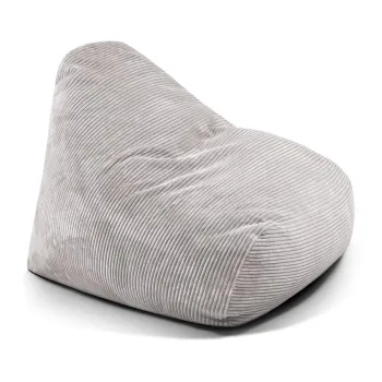 Fotoliu bean bag gri deschis cu tapiterie din catifea reiata Snug 100 - SLOWDOWN imagine