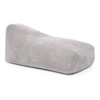 Fotoliu bean bag gri deschis cu tapiterie din catifea reiata Snug 130 - SLOWDOWN imagine