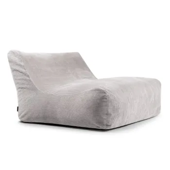 Fotoliu bean bag gri deschis cu tapiterie din catifea reiata Sofa Lounge - SLOWDOWN imagine