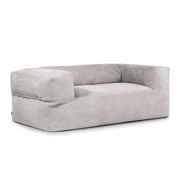 Fotoliu bean bag gri deschis cu tapiterie din catifea reiata Sofa MooG - SLOWDOWN imagine