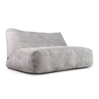 Fotoliu bean bag gri deschis cu tapiterie din catifea reiata Sofa Tube 160 - SLOWDOWN imagine