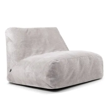 Fotoliu bean bag gri deschis cu tapiterie din catifea reiata Sofa Tube - SLOWDOWN imagine