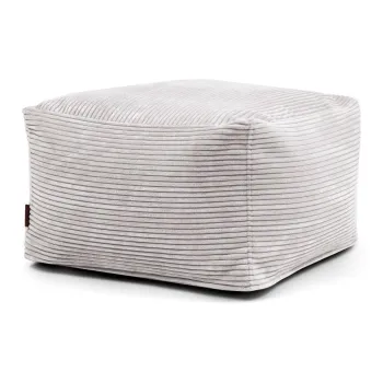 Fotoliu bean bag gri deschis cu tapiterie din catifea reiata Softbox MooG - SLOWDOWN imagine