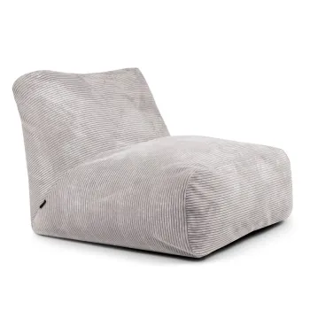 Fotoliu bean bag gri deschis cu tapiterie din catifea reiata Tube 100 - SLOWDOWN imagine