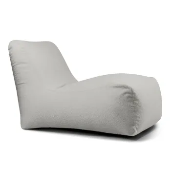 Fotoliu bean bag gri deschis cu tapiterie din tesatura boucle Lounge - SLOWDOWN imagine