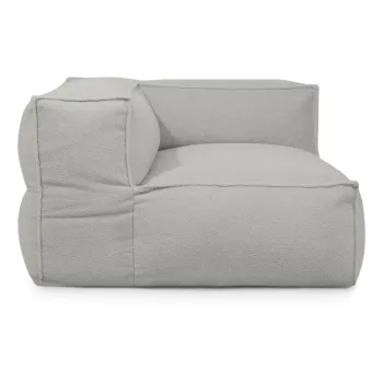 Fotoliu bean bag gri deschis cu tapiterie din tesatura boucle Mass Corner 125 Right - SLOWDOWN imagine