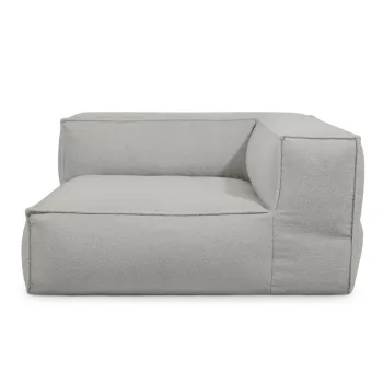 Fotoliu bean bag gri deschis cu tapiterie din tesatura boucle Mass Corner 150 Left - SLOWDOWN imagine