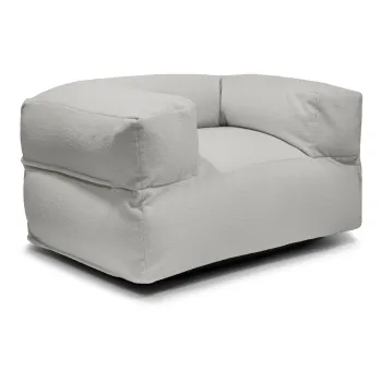 Fotoliu bean bag gri deschis cu tapiterie din tesatura boucle MooG - SLOWDOWN imagine