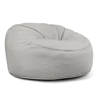 Fotoliu bean bag gri deschis cu tapiterie din tesatura boucle Om 135 - SLOWDOWN imagine