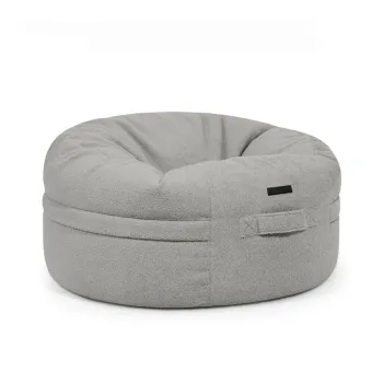 Fotoliu bean bag gri deschis cu tapiterie din tesatura boucle Roll 105 - SLOWDOWN imagine