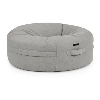 Fotoliu bean bag gri deschis cu tapiterie din tesatura boucle Roll 135 - SLOWDOWN imagine