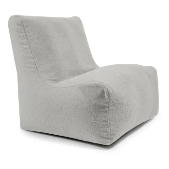 Fotoliu bean bag gri deschis cu tapiterie din tesatura boucle Seat 100 Lounge - SLOWDOWN imagine