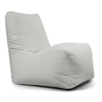 Fotoliu bean bag gri deschis cu tapiterie din tesatura boucle Seat Lounge - SLOWDOWN imagine