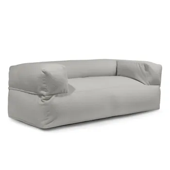 Fotoliu bean bag gri deschis cu tapiterie din tesatura boucle Sofa MooG - SLOWDOWN imagine