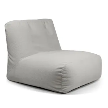 Fotoliu bean bag gri deschis cu tapiterie din tesatura boucle Tube 100 - SLOWDOWN imagine