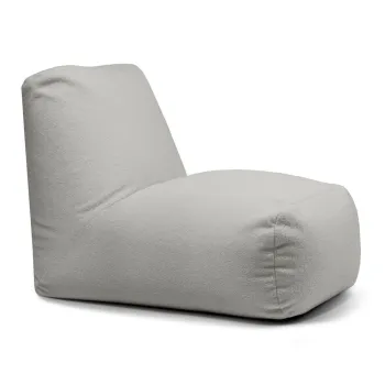 Fotoliu bean bag gri deschis cu tapiterie din tesatura boucle Tube - SLOWDOWN imagine