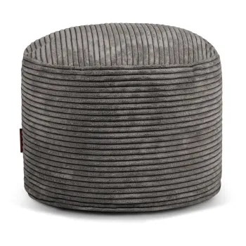 Fotoliu bean bag gri inchis cu tapiterie din catifea reiata Mini - SLOWDOWN imagine