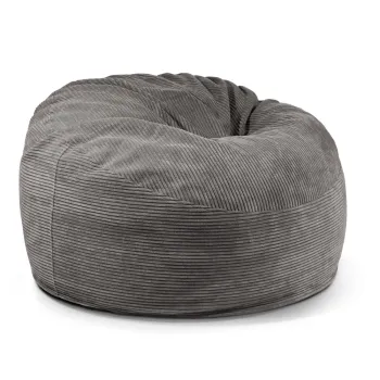 Fotoliu bean bag gri inchis cu tapiterie din catifea reiata Om 110 - SLOWDOWN imagine