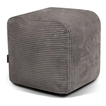 Fotoliu bean bag gri inchis cu tapiterie din catifea reiata Plus 50 Lounge - SLOWDOWN imagine