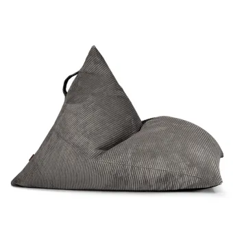 Fotoliu bean bag gri inchis cu tapiterie din catifea reiata Razz - SLOWDOWN imagine