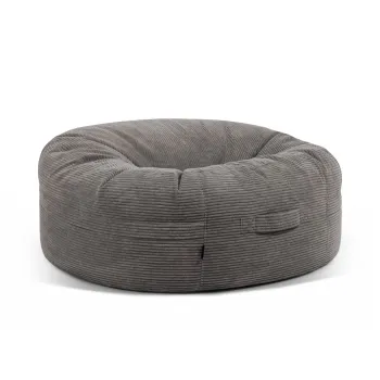 Fotoliu bean bag gri inchis cu tapiterie din catifea reiata Roll 135 - SLOWDOWN imagine