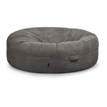 Fotoliu bean bag gri inchis cu tapiterie din catifea reiata Roll 190 - SLOWDOWN imagine